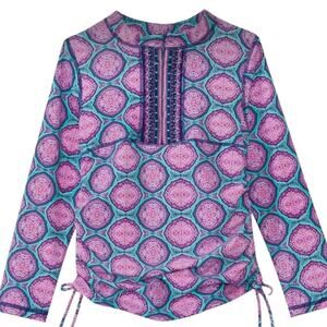 Cabana Life Azalea Shores Girl's Long Sleeve Rash Guard Size 6x